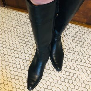 Tall black leather boots by Nicole, 8 1/2M.